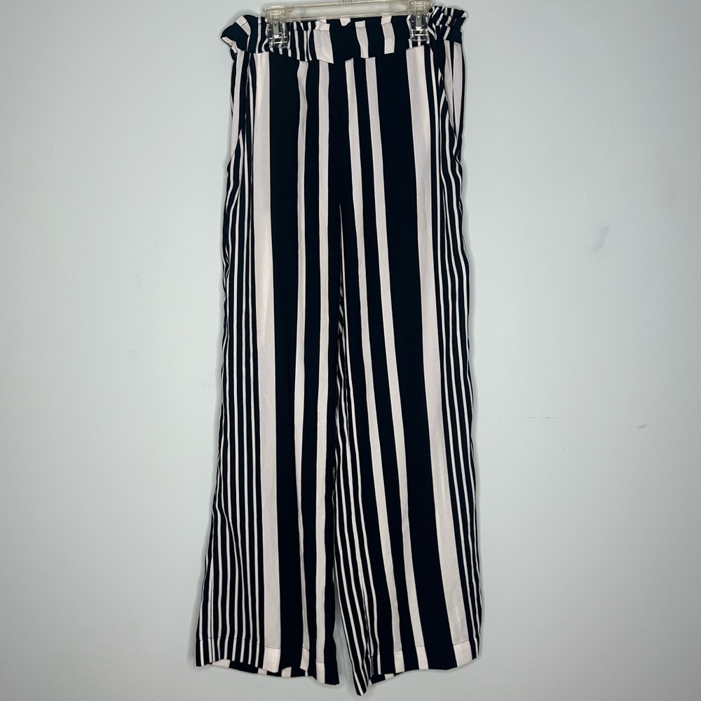 H&M Navy and White Striped Trousers size 8 / M PRICE FINAL